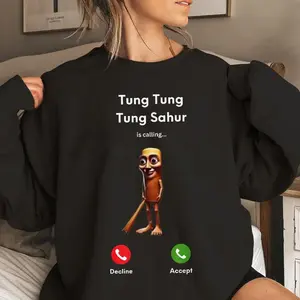 Tung Tung Tung Sahur Is Calling Meme Shirt, Brain Rot , Meme Shirt, Weird , Italian Brainrot Meme