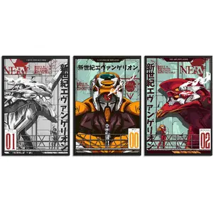 High-grade EVA canvas poster, waterproof and fade-resistant, high-resolution Evangelion mecha art from Neon Genesis Evangelion, easy to hang, suitable for decorating bedrooms, living rooms, and game rooms