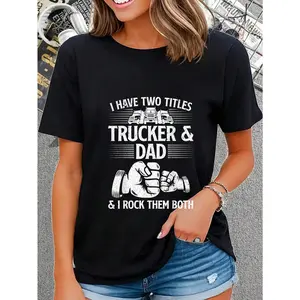 100% Cotton Funny Truck Driver Art Dad Trucker Men Truck Driving Lover T-Shirt