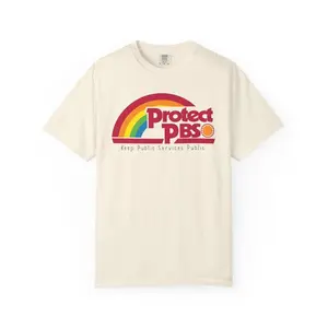 Protect PBS Rainbow Unisex T-Shirt, PBS Shirt, Political Protest Tee, Save Public Broadcasting, Anti Trummp Shirt, Fashion Cotton, Full Colors, Full Sizes, For Men, For Women