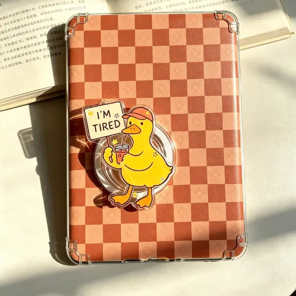 I'M TIRED Funny Duck MagSafe Phone Grip, Sarcastic Aesthetic PopSocket, Cute Tired Duck with Coffee Accessory, Relatable Mood Phone Holder, Gift for Overworked Students & Workers
