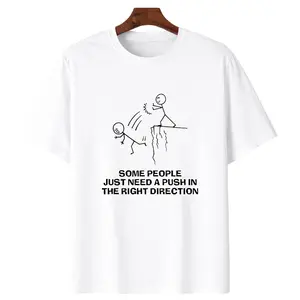 Some People Just Need A Push Funny Sarcastic Quotes T-Shirts For Men Women Family Friends Halloween Thanksgiving Christmas Gift Black Casual Short-Sleeved Crew Neck T-Shirt
