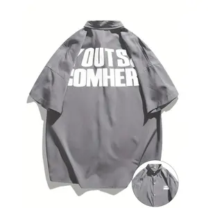 NewBdhjydb Casual Short-Sleeve Shirt, Trendy And Stylish Summer Japanese Lettered Top Jacket for Men.