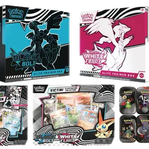 Pokémon Trading Card Game - Black Bolt & White Flare Elite Trainer Box with 3 Foil Promo Cards, 26.875" x 39" Poster, and 9-Pocket Binder