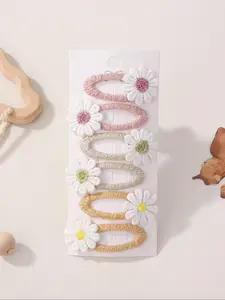 Boho Style Flower Design Hair Clip Set, Hair Accessories for Women & Girls, Minimalist Headwear Suitable for Thick Hair, Super Cute Clips