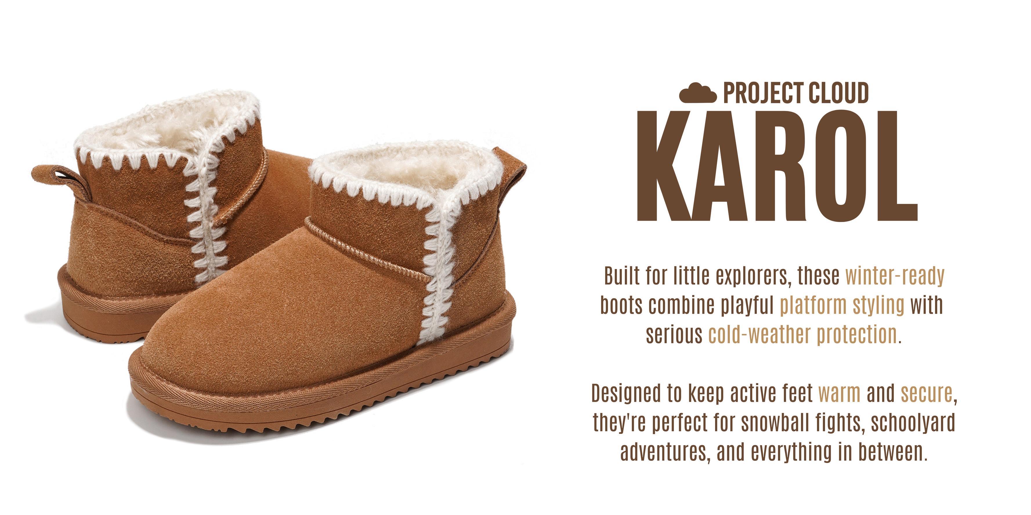 Project Cloud Kids | Genuine Leather Girls Boots | Memory Foam | Lightweight | Non-Slip - Karol