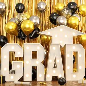 Grad Marquee Letters 3FT for 2026 Graduation Decorations, White Large Light Up Letters Graduation Cap Grad Letter with Lights for Class of 2026 Preschool High School College Grad