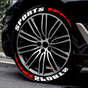 8pcs 3D Visual Effect Tire Lettering Stickers, Full Set for 4 Tires, DIY Sports Racing Wheel Decals for Cars & Motorcycles, Universal Styling Accessories.