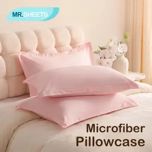 NTBAY Wide Stitched Edge Microfiber Pillowcase Set, Envelope Style Easy On Pillow Covers, Breathable Stain Resistant Multi-Color Bed Pillow Cases for Daily Household Use