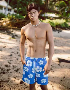 RSQ Mens Seersucker 6.5" Swim Trunks