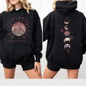 Velaris Hoodie – Thorns and Roses Court of Dreams Night Court ACOTAR Fan Pullover, Made in USA