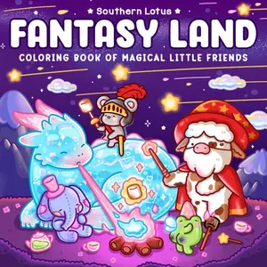 Fantasy Land: Coloring Book for Adults and Teens Featuring Little Friends in Magical World with Cute Cozy Moments and Funny Adventures for Relaxation Paperback