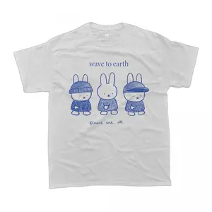 2026 New Boxy Fit Tee 100% Premium CottonWave To Earth Miffy Shirt Cute Soft T-shirt Unisex GraphicHeavyweight Cotton Pre-shrunk