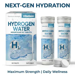 Maximum Strength Molecular Hydrogen Water Tablets – High Potency H₂ Effervescent Supplement for Antioxidant Support & Daily Hydration – Caffeine-Free Energy Boost for Workout Recovery, Focus & Wellness – 100 Tablets