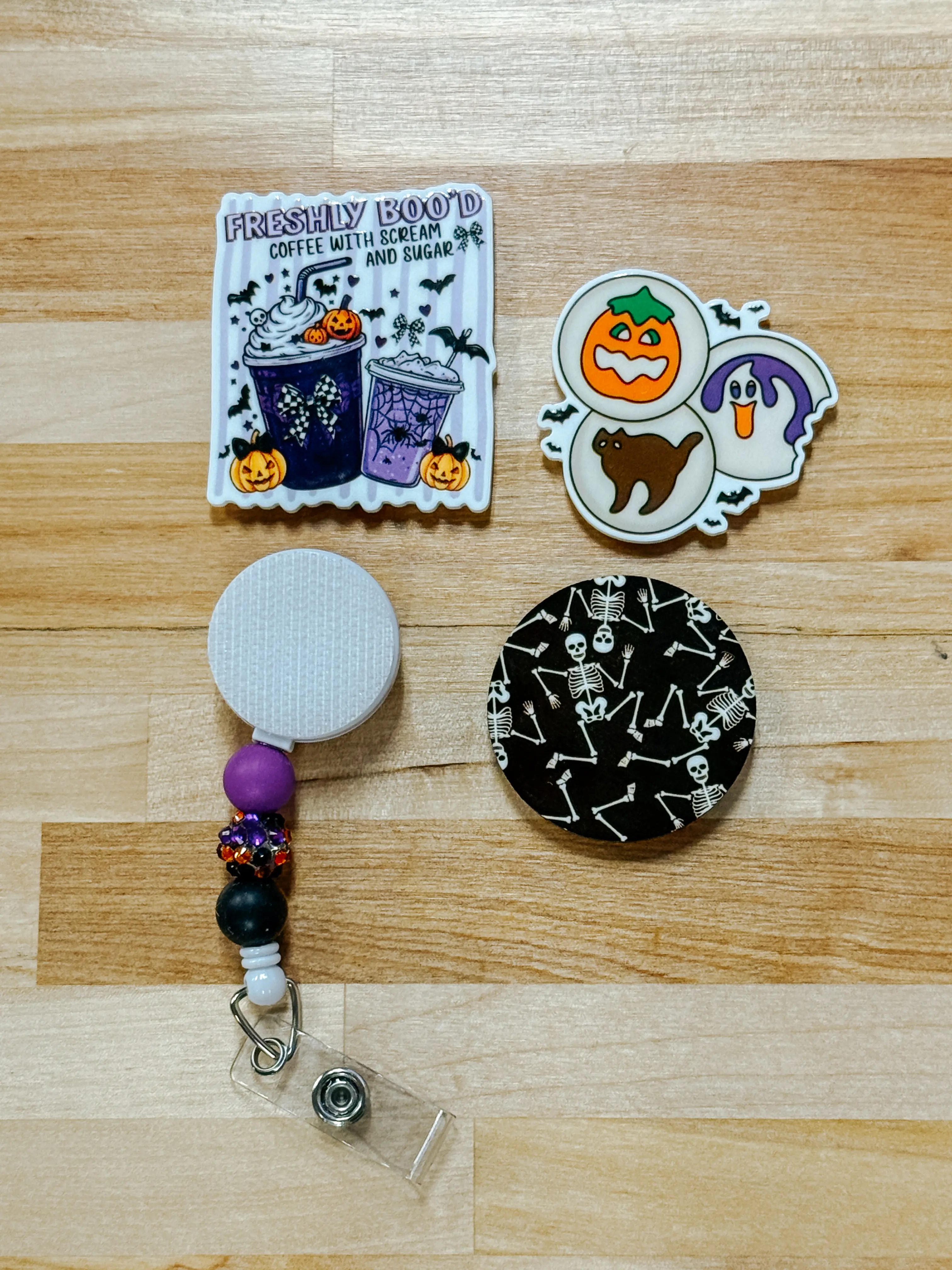 Interchangeable Badge Reel Kit- 3 Halloween Toppers
