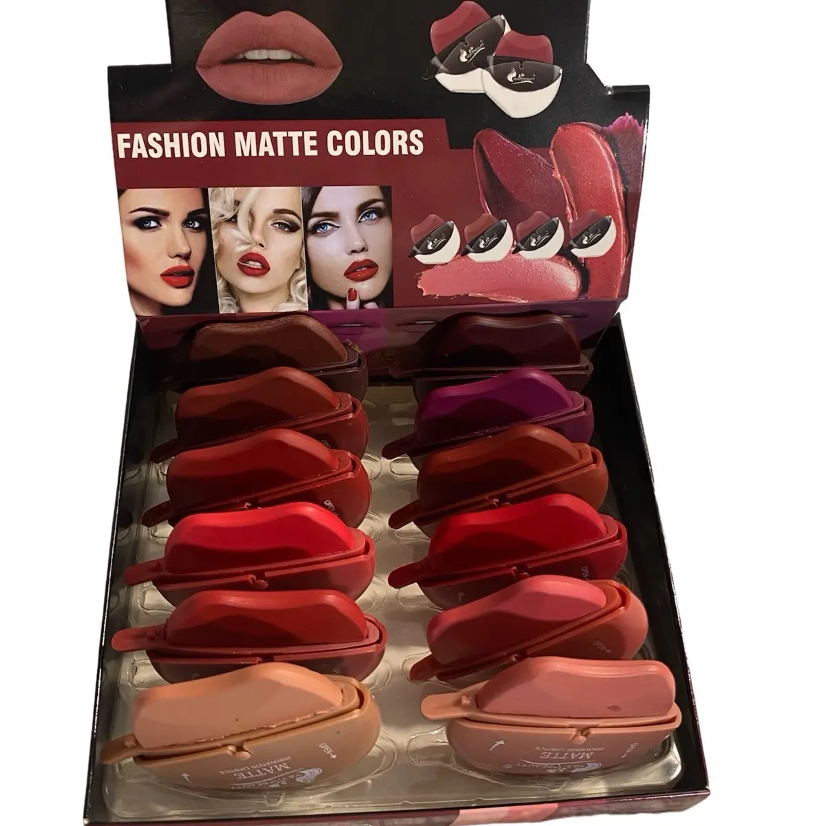 Fashion matte lipstick box with 12 pcs Fashion matte lipstick box with 12 pcs