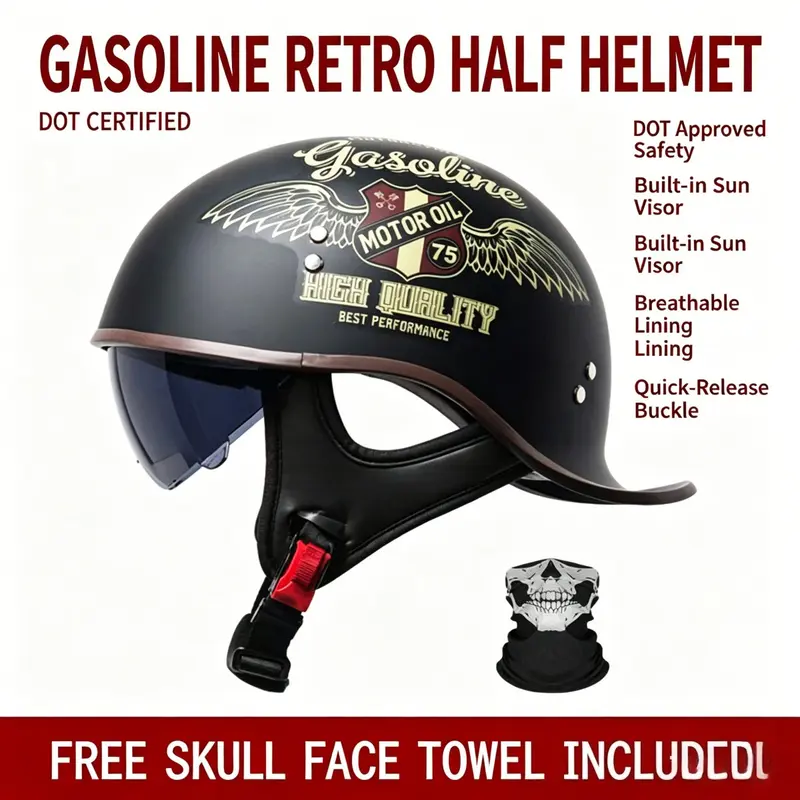 Motorcycle Helmet Casco Moto Samurai 1Storm Motorcycle Open Face Fiber  Glass Dual Visor Helmet HB_609 Scooter