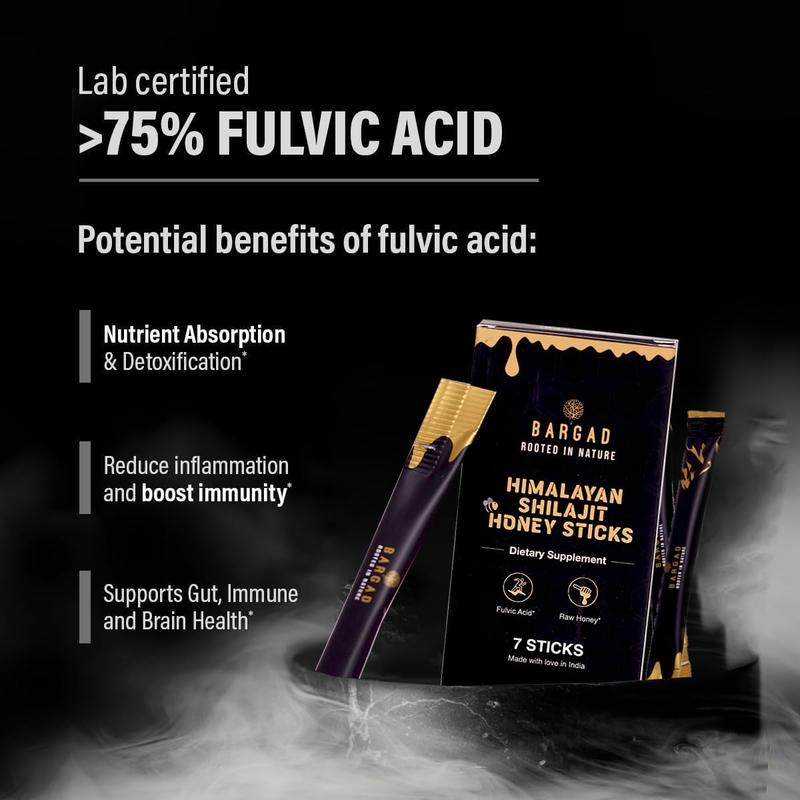 Pure Himalayan Shilajit Sticks with Organic Honey & Saffron (7 Count) | Easy Single Use Shilajit Sticks | Boosts Energy & Immunity with 85+ Trace Minerals, 75%+ Fulvic Acid