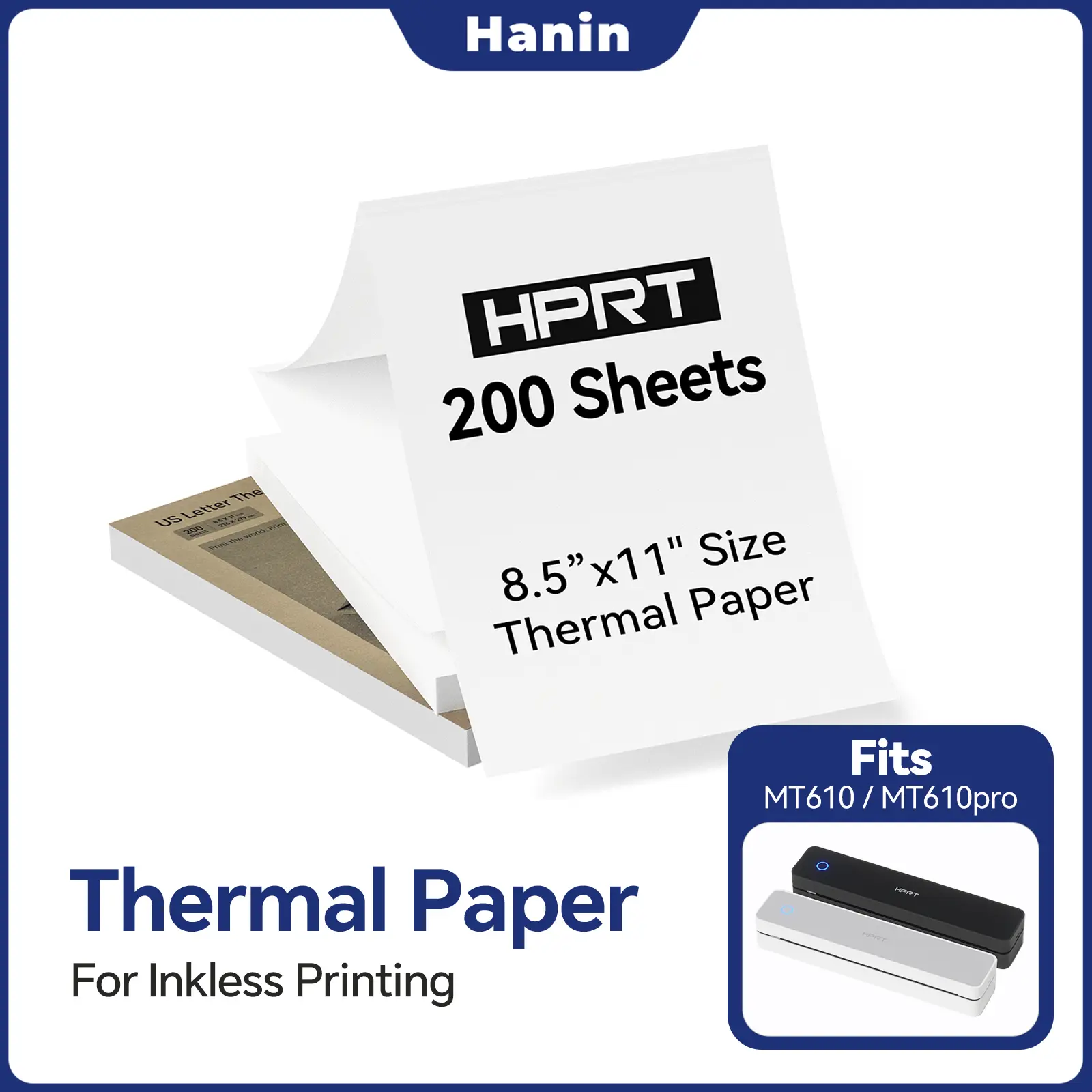 HPRT 8.5x11" Thermal Paper Ream (200 Sheets) - Compatible with iDPRT, PRT Printers, MT610, MT888 Portable Thermal Printer Models,back to school,back to school shopping,back to school haul,college school supplies