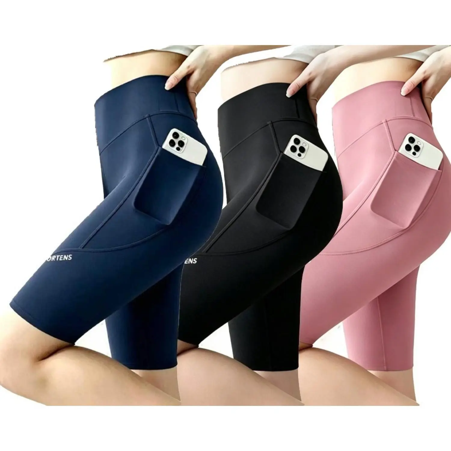 3 pack Workout Shorts for Women High Waisted Biker with Pockets Super Soft No See Through Tummy ControlWomen's leggings