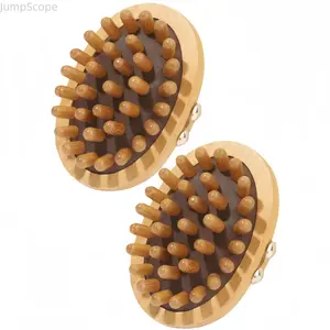 Natural Beechwood Massage Brush Wooden Massage Brush for Body, Natural Wood Therapy Massage Brush with Strap Deep Tissue Massage Brush for Muscle Pain Relief