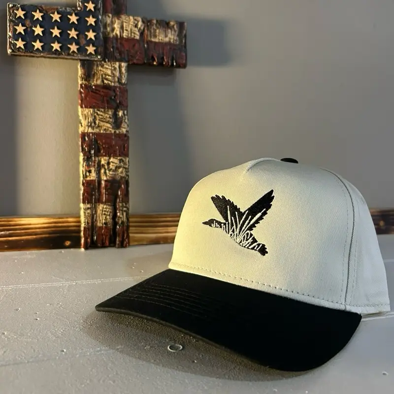 Stealth Outfitters Black Out Mallard with Cattails Outdoorcap 560 White and Black Trucker Hat for Hunting