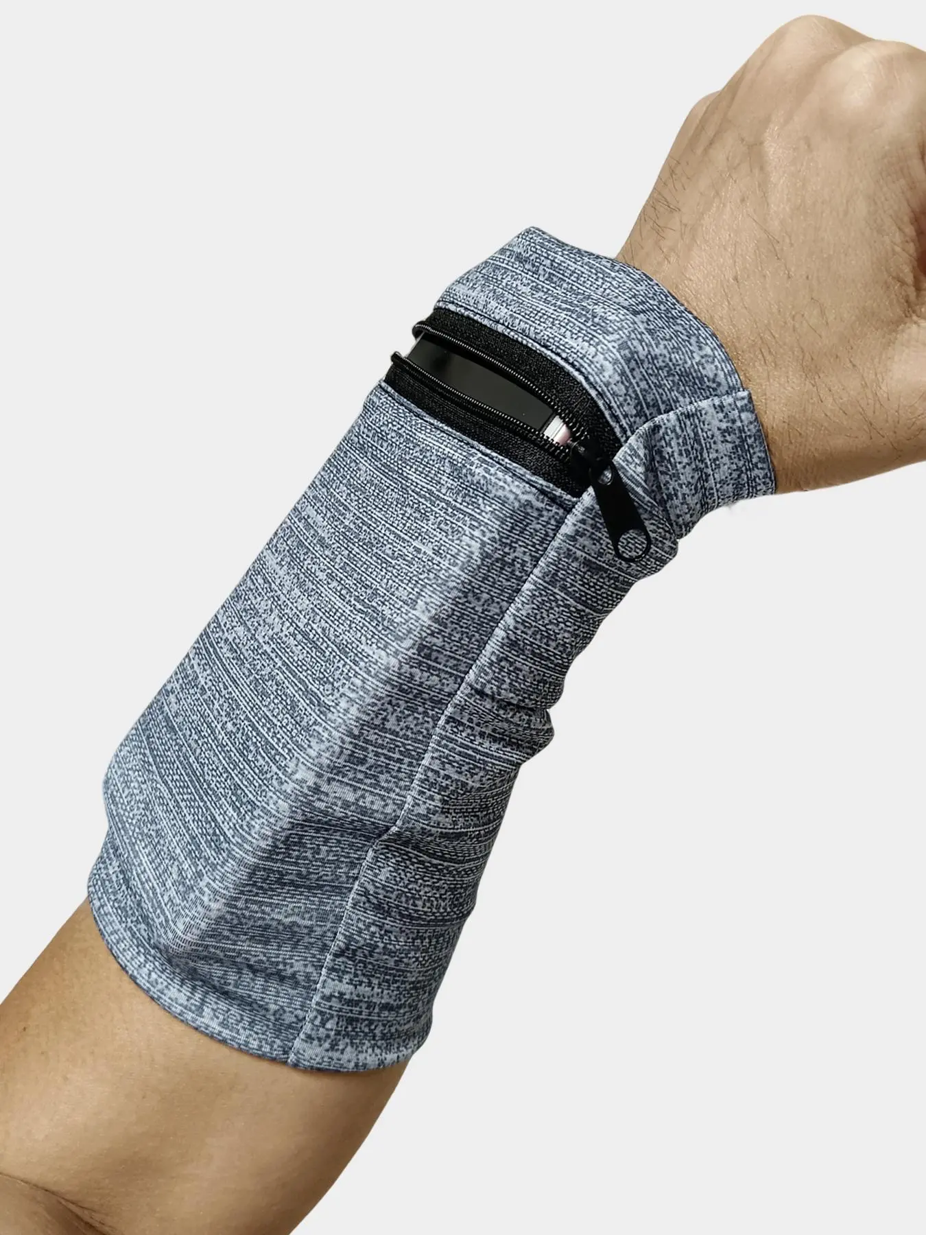 Unisex Running Hand Wrist Guard Storage Bag, All Over Print Zipper Sweatband for Outdoor Activities, Multifunctional Wristband Suitable for Gym Fitness Workout Running Jogging, Wrist Wraps, Wrist Sweatbands, Sports Accessories, Sweat Wristbands