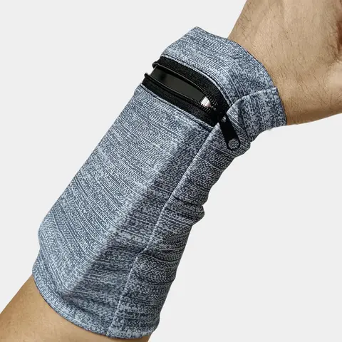 Unisex Running Hand Wrist Guard Storage Bag, All Over Print Zipper Sweatband for Outdoor Activities, Multifunctional Wristband Suitable for Gym Fitness Workout Running Jogging, Wrist Wraps, Wrist Sweatbands, Sports Accessories, Sweat Wristbands