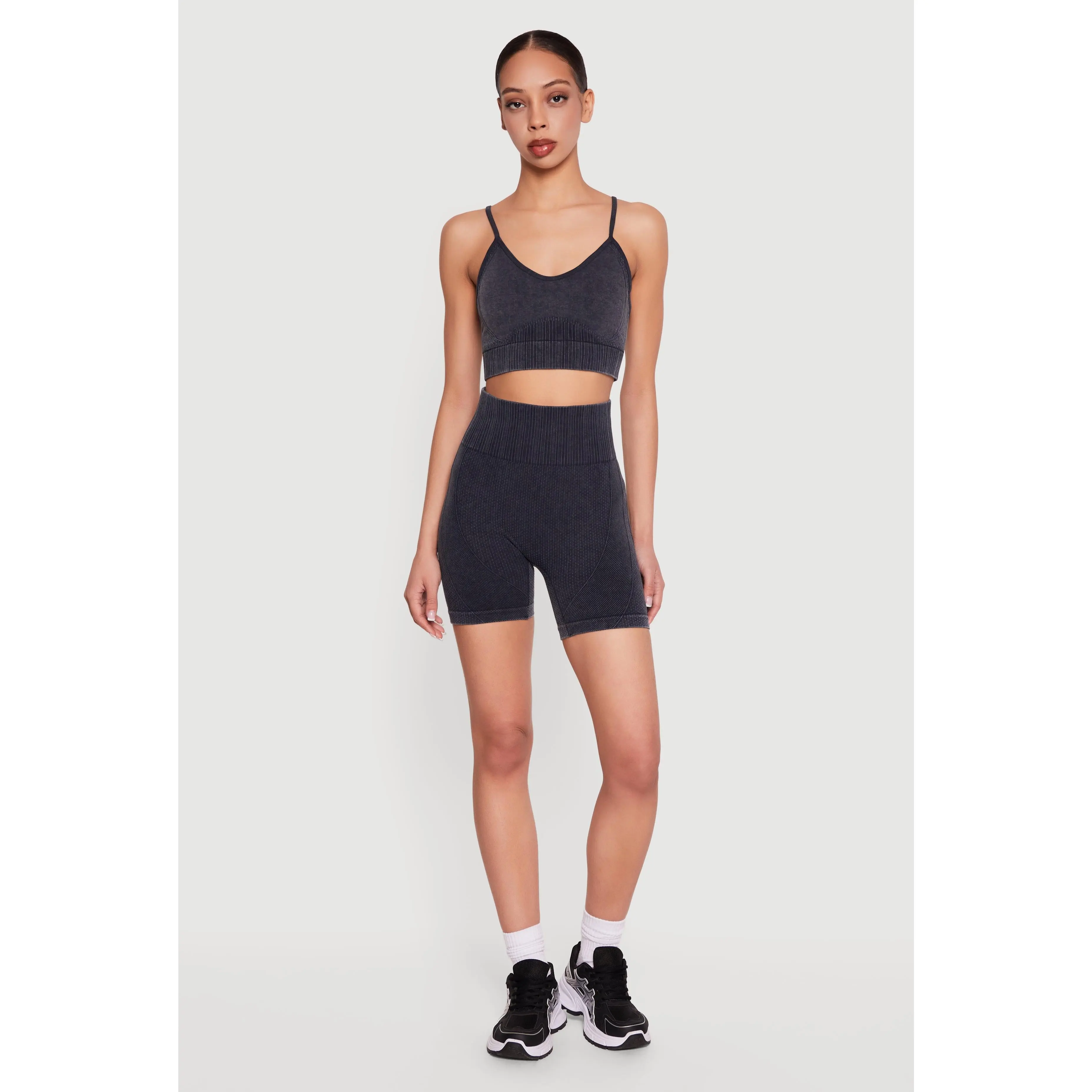 Seamless Compression Rib Biker Shorts