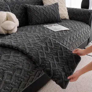 Thick Plush Sofa Cushion, Modern Style, All-Season Use, Pet-Friendly, Scratchproof Non-Slip Washable, Reusable Velvet Fabric, Universal Sofa Protector, Sofa Couch Protector, Washable Sofa Slipcover