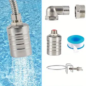 1Set Stainless Steel Fully Automatic Water Level Control Float Valve 1/2" 3/4" Auto Shut Off Mini Float Valve No need electricity Automatic Water Level Controller for Water Tank Water Tower