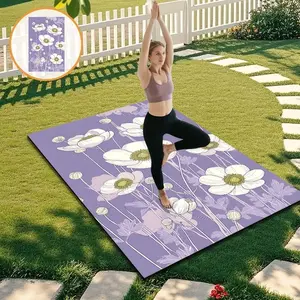 1pc Floral Diatom Mud Yoga Mat, Non-Slip Sweat-Absorbent Fitness Mat, Thick and Wide Outdoor Indoor Exercise Mat