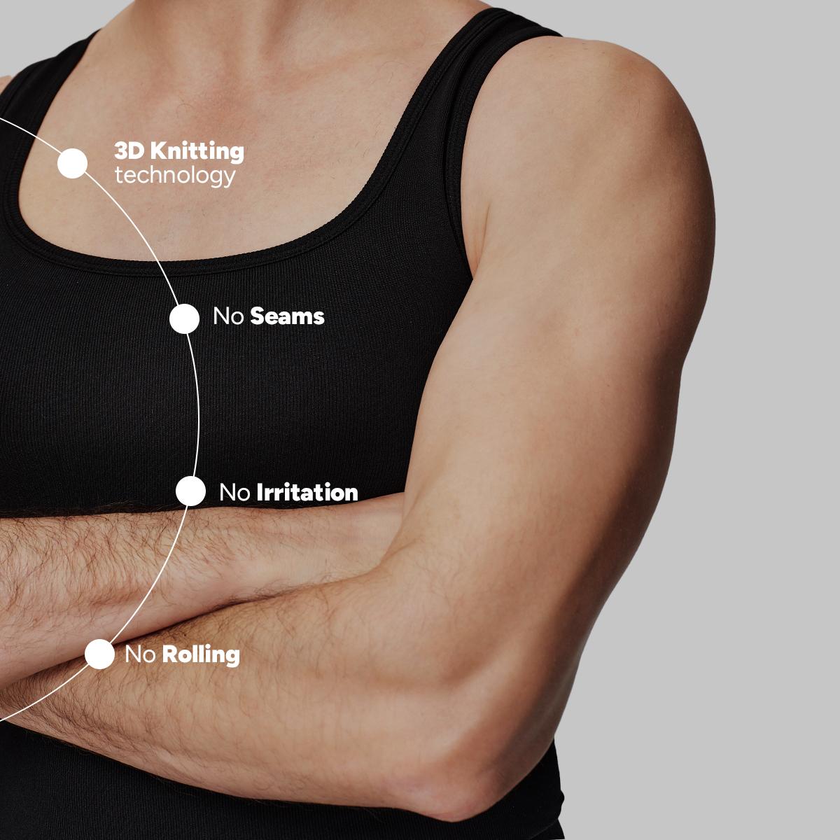 Nebility Men’s Lightweight Shapewear Sports Vest – 3D Seamless Compression Tank, Comfortable, Breathable & Odor-Resistant for All-Day Wear