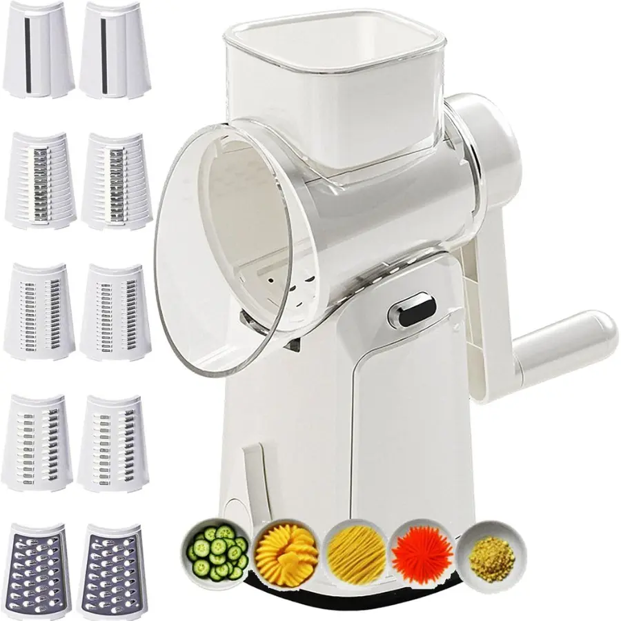 Rotary Cheese Grater and Vegetable Chopper Slicer