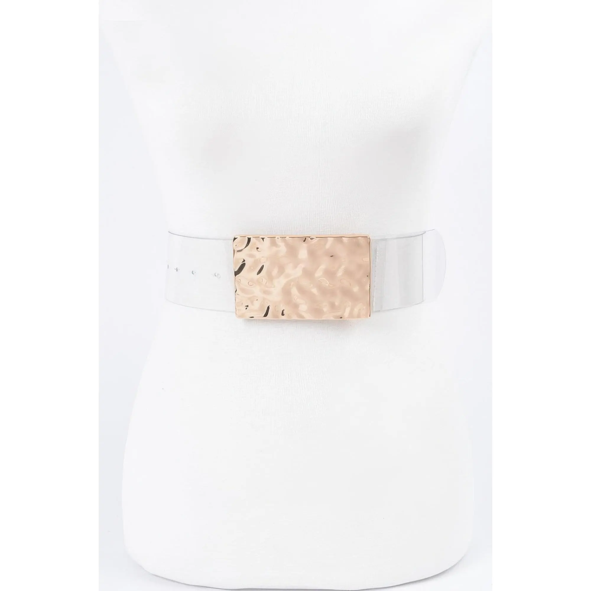 Minimalistic Vintage Metal Buckle Transparent Belt, Fashion Clothes Accessory