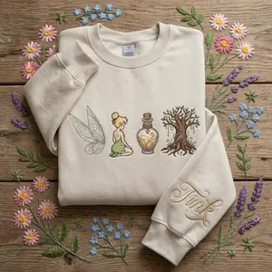 Princess Embroidered Sweatshirt, Fairy Magical Shirt, Cartoon Embroidered Hoodie, Magicaland Shirt, Princess Fan Gift