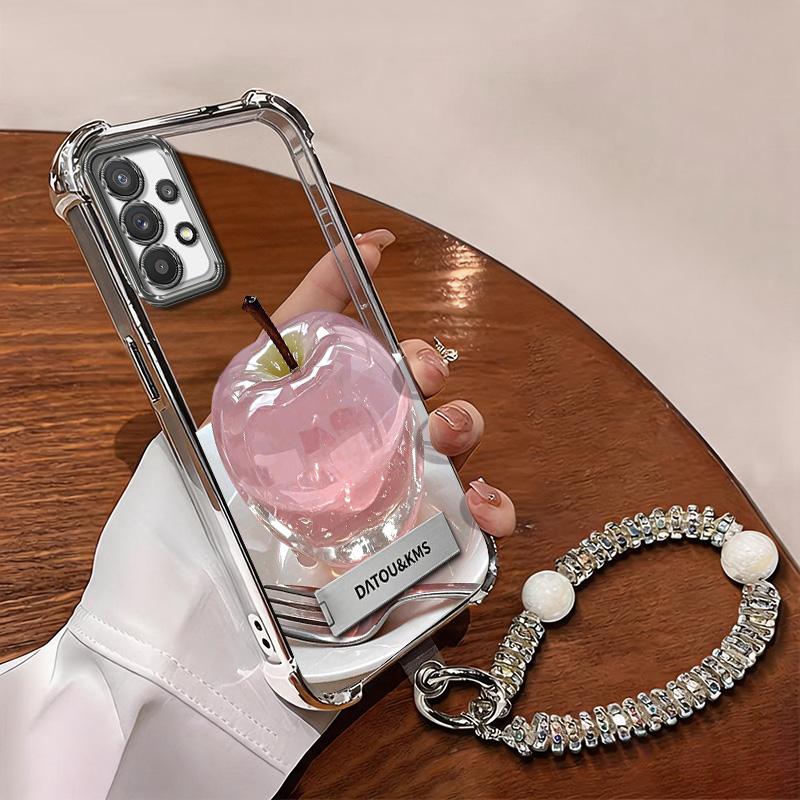 Suitable for [Galaxy A32 5g] Latest high-end phone case,Features a Cute Pink Apple Print Design—Soft TPU and Reinforced Silicone Case.YM99