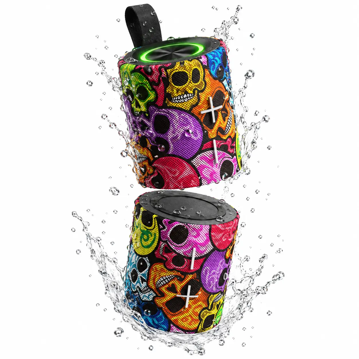 Portable Bluetooth Speaker, 2-in-1 Magnetic Split Stereo Speakers, 20W TWS Wireless Sound, IPX5 Water Resistant, RGB Light, Up to 12H Playtime, TF Card & AUX Support for Home, Backyard BBQ, Camping, Road Trips, Travel, Patio, Dorm & Outdoor Use