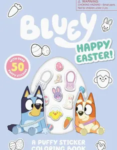 Bluey: Happy Easter! A Puffy Sticker Coloring Book: With Over 50 Puffy Stickers   Paperback – Sticker Book, January 21, 2025