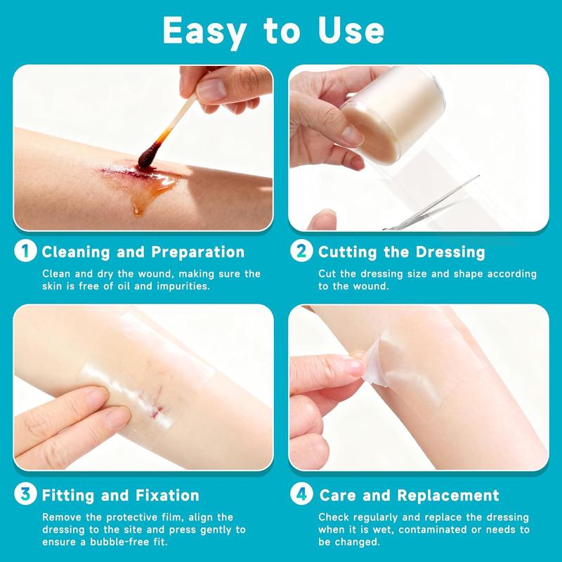 Advanced Hydrocolloid Healing Roll Patch – Medical Grade Invisible Acne & Pimple Patch Tape, Fast Skin Recovery Patch, Waterproof & Absorbent Wound Care Bandage (2in×13ft) Scar Treatment & Skin Repair