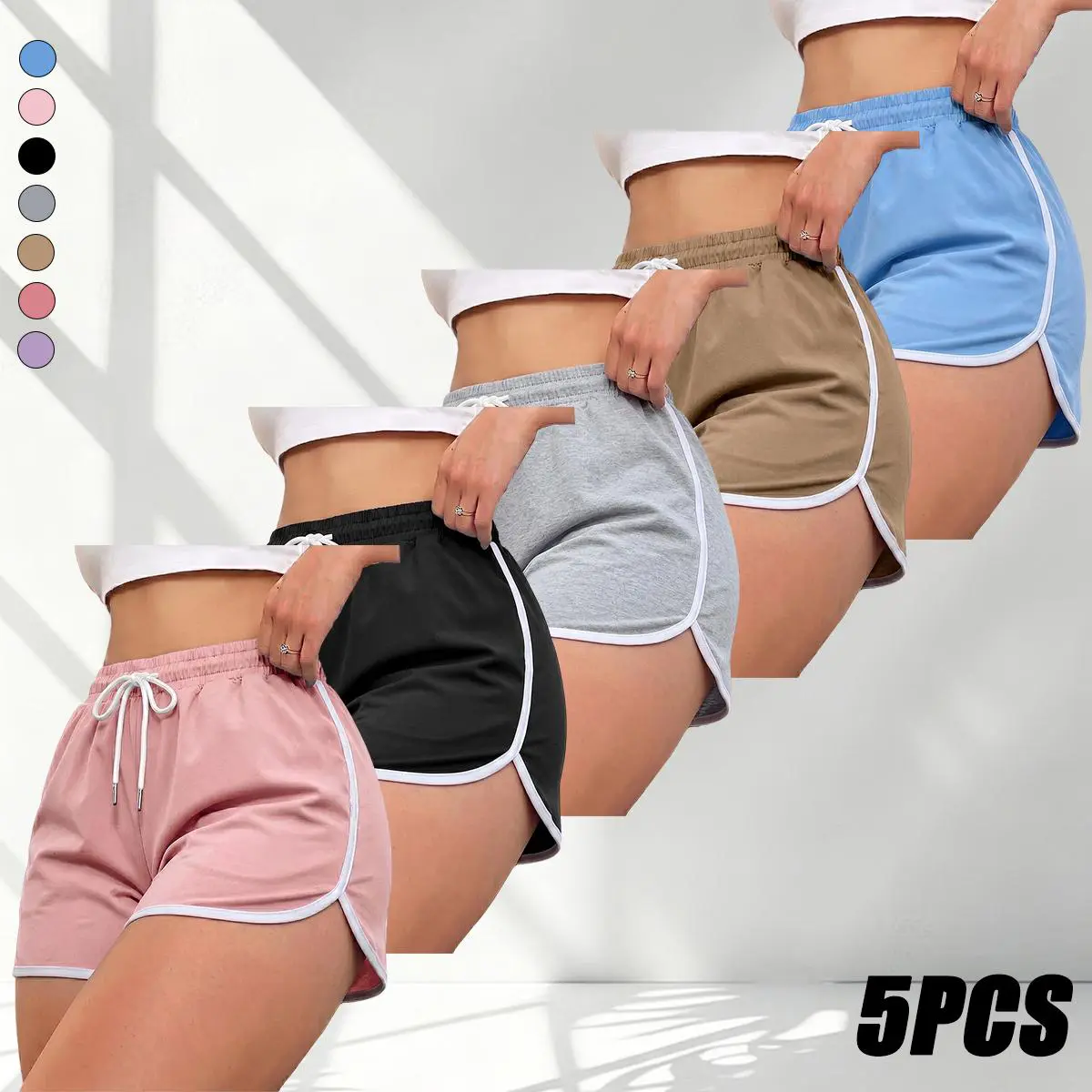 Women’s quick-dry, breathable athletic shorts; casual loose summer shorts with an elastic waistband; stylish striped loungewear shorts; athletic shorts; comfortable casual shorts