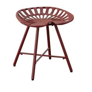 Carolina Chair & Table Cast Iron Tractor Seat Round Side Stool - Vintage Industrial Barstool, Comfortable Seat Height Metal Frame Stool - Compact Accent Furniture for Kitchen, Bars, Farmhouse Black