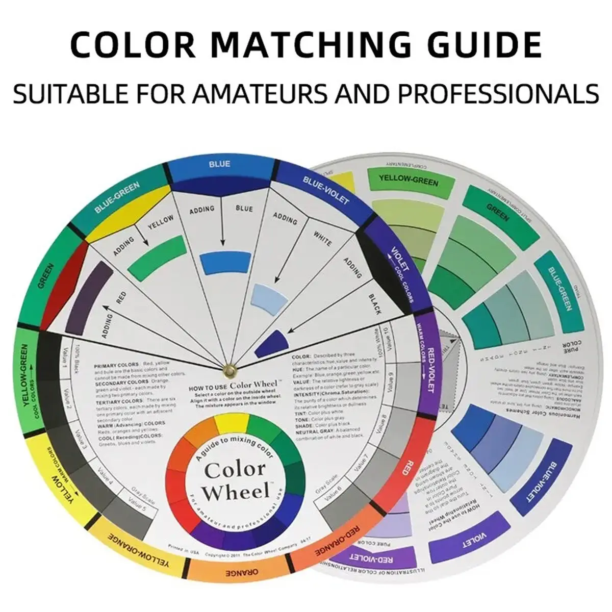1 PC Pigment Color Wheel Tattoo Ink Chart Tattoo Pigment Mix Color for Permanent Eyebrow Lip Tattoo Mix Color 12 Color Microblading Tattoo Makeup, Tattoo Supplies, Cosmetic Paper Card Wheel Three Tier Design Mix Guide for Beauty