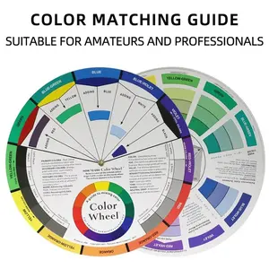 1 PC Pigment Color Wheel Tattoo Ink Color Wheel Chart Tattoo Pigment Mix Color for Permanent Eyebrow Lip Tattoo Mix Color 12 Color Nails Microblading Tattoo Makeup Paper Card Wheel Three Tier Design Mix Guide Round Central Circle Rotates for Beauty