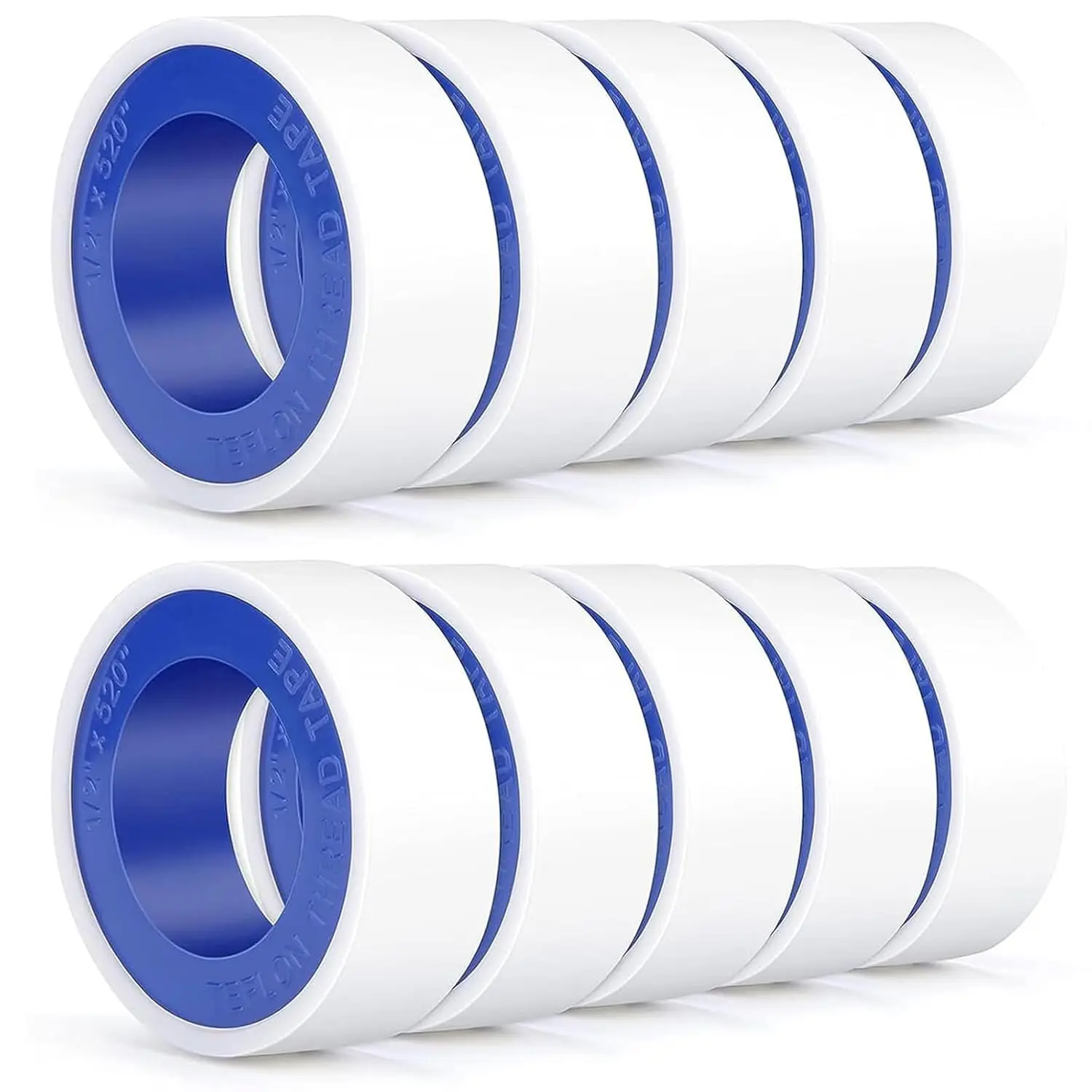 Teflon Plumbers Tape,PTFE Pipe Sealant & Plumbing Thread Tape,Pipe Sealing Water Seal for Shower ,White (1/2 by 520 Inches 10 Rolls)