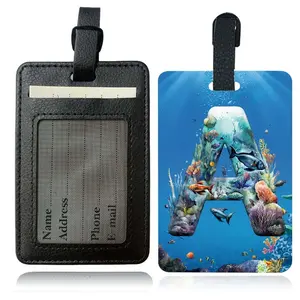 Letter S Pattern PU Leather Travel Tag, Lightweight Waterproof Identification Tag, Durable Stylish Travel Tag for Baggage