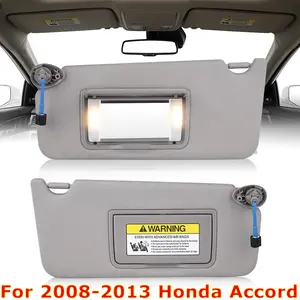 Left Driver Right Passenger Side Sun Visor with Light and Mirror Compatible with Honda Accord 2008 2009 2010 2011 2012 2013 Sunvisor Replacement