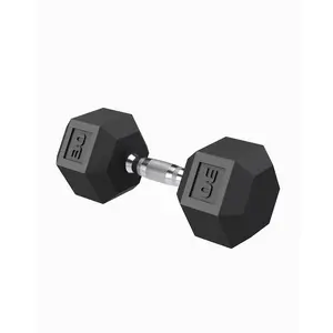 5-50LB Hex Dumbbell Pair Set – Rubber Encased Cast Iron Hand Weights with Textured Non-Slip Handles – Ideal for Daily Home Gym Strength & Muscle Training
