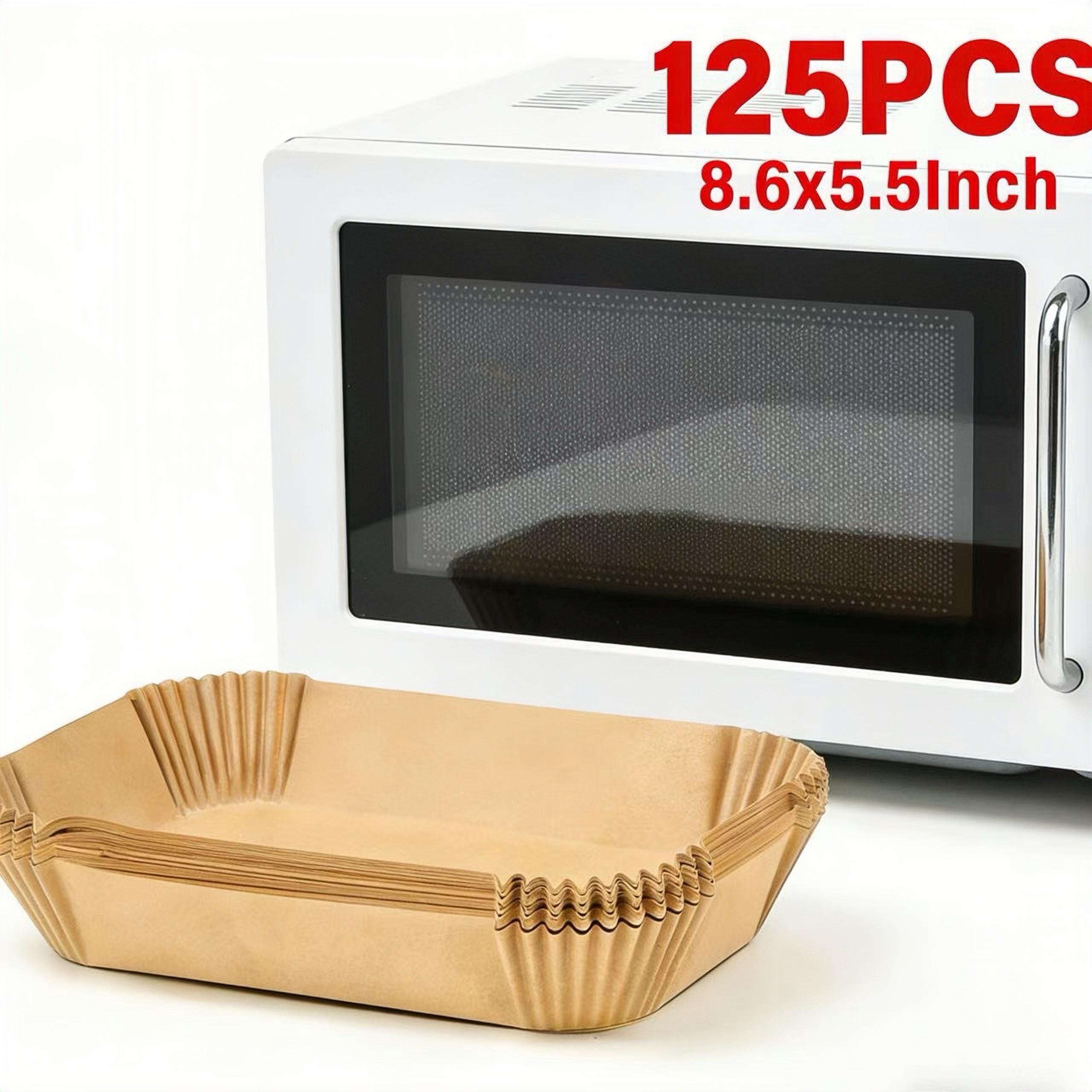 125 pcs Rectangular Disposable Air Fryer Liners, Non-stick, Oil-resistant Parchment Paper, Compatible with Dual Baskets, Easy to clean for meal prep, baking, and healthy cooking
