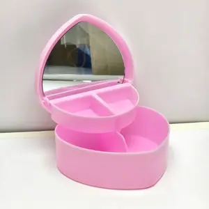 Light Pink Heart Shaped Jewelry Box DIY Deco Kit with Decoden Glue & Personalized Charms